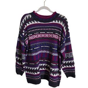 Segrets Sun Print Vintage Tunic Rolled Neck Sweater Size L